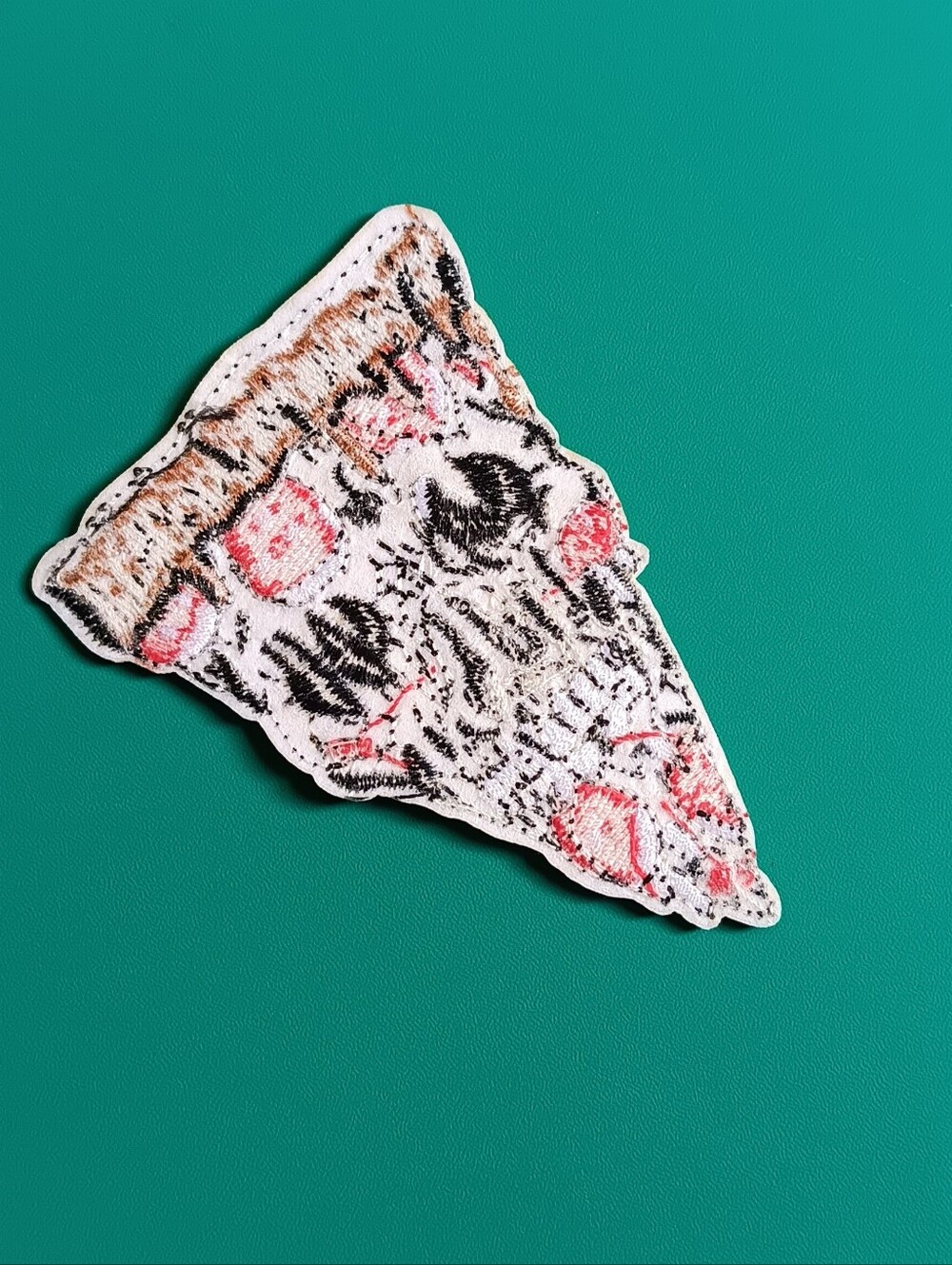 Crust Punk Haunted Skull Pizza Iron On Jacket Jeans Patch, Horror Goth Grunge - Picture 3 of 4